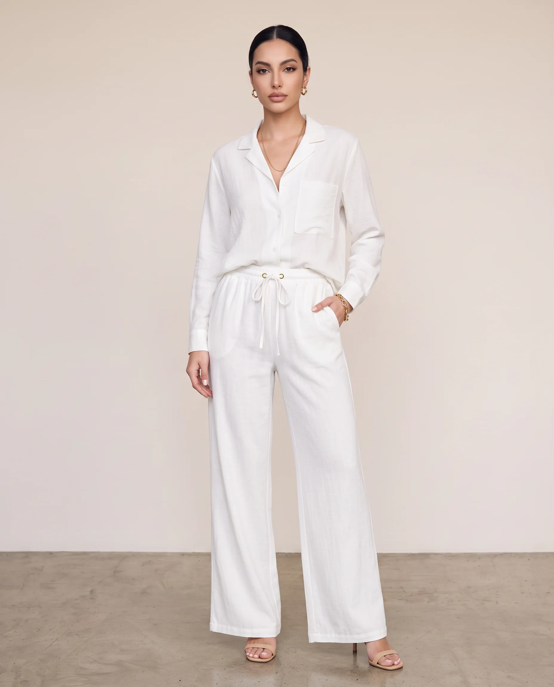 Pantalón Largo Grecia Blanco